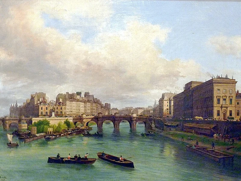 1788-Giuseppe Canella - Parigi - Pont-Neuf, Île de la Cité, la Zecca e il Quai de Conti 1832